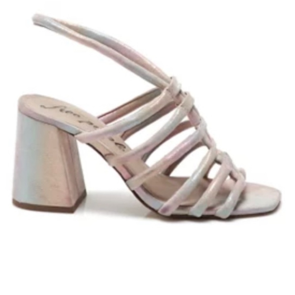Free People Colette Clinched Heel Sandals Rainbow Metallic NWOT - Picture 4 of 15
